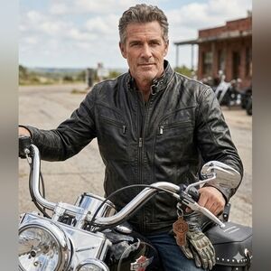 Men's Black Leather Jacket